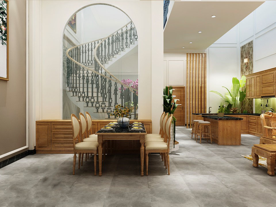 Kh&ocirc;ng gian nội thất biệt thự sang trọng