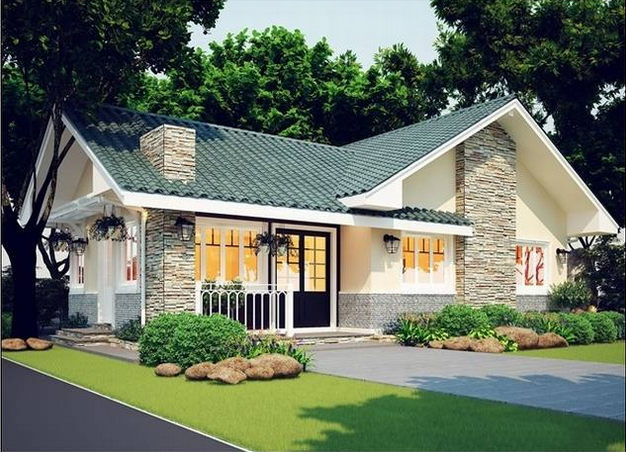 h&igrave;nh ảnh phối cảnh 3D mẫu nh&agrave; đẹp 1 tầng