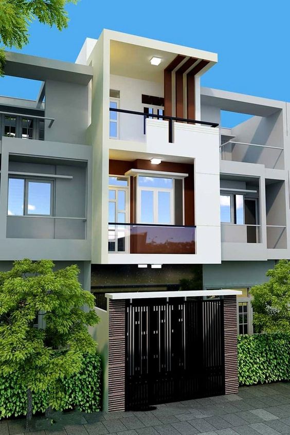 Phối cảnh 3D mẫu nhà ống 2,5 tầng phong cách hiện đại hình ảnh phối cảnh 3D mẫu nhà ống 2,5 tầng phong cách hiện đại