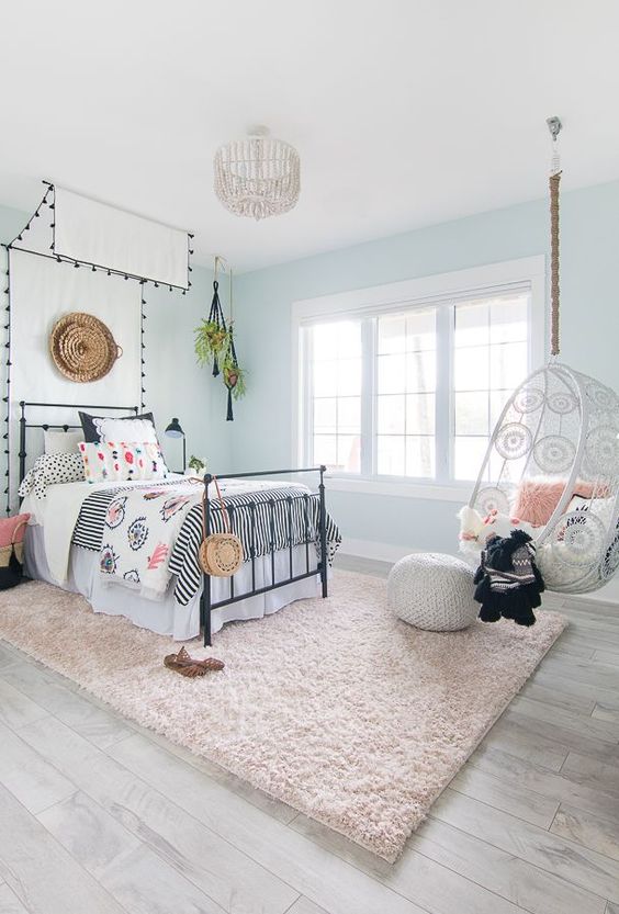 h&igrave;nh ảnh mẫu ph&ograve;ng ngủ tuổi teen phong c&aacute;ch Boho