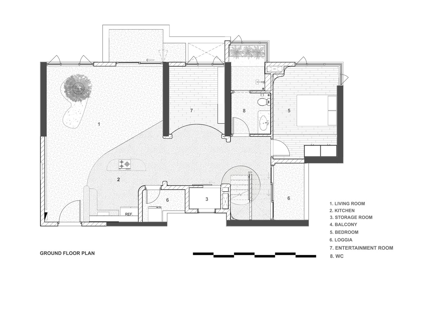 Mặt bằng tầng 1 căn hộ duplex Mặt bằng tầng 1 căn hộ duplex