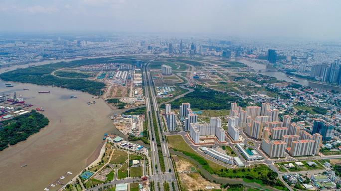 hình ảnh một góc khu Đông TP.HCM nhìn từ trên cao