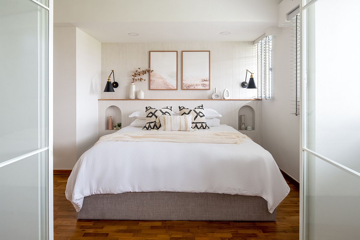 h&igrave;nh ảnh ph&ograve;ng ngủ m&ugrave;a thu với tường đầu giường decor đẹp