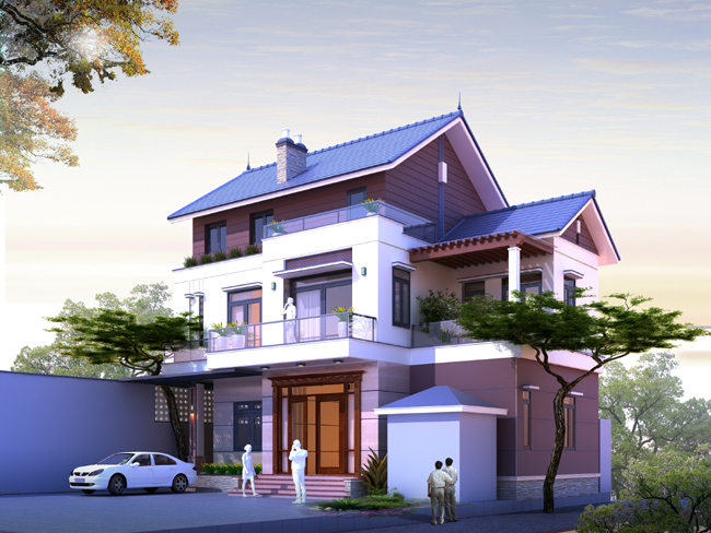 hình ảnh mẫu thiết kế biệt thự 3 tầng đẹp