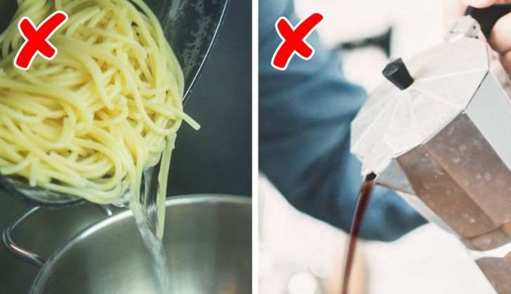 Kh&ocirc;ng n&ecirc;n đổ b&atilde; c&agrave; ph&ecirc; hay nước luộc m&igrave; xuống bồn rửa 
