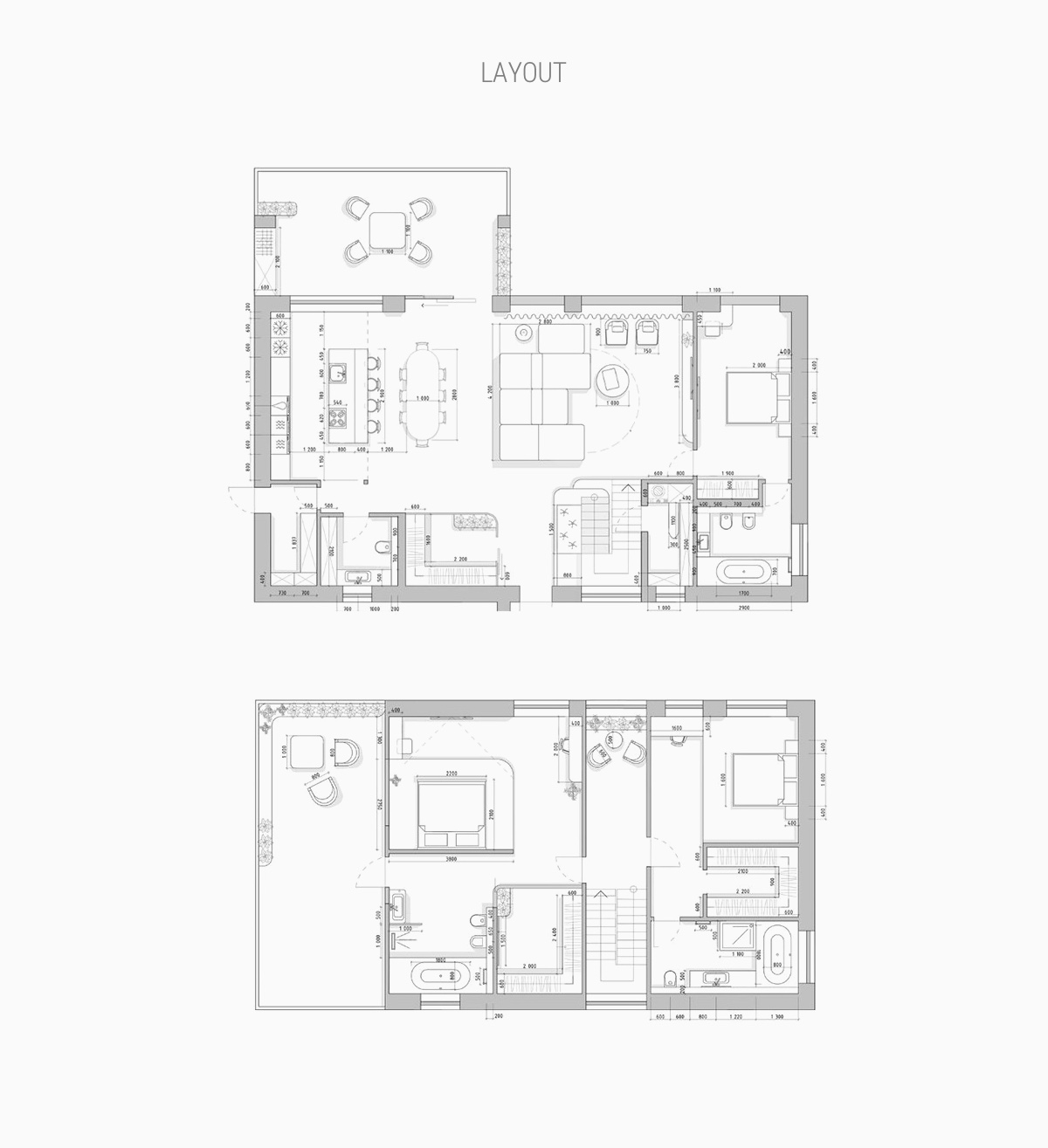 h&igrave;nh ảnh bản vẽ thiết kế mặt bằng ng&ocirc;i nh&agrave; sử dụng nội thất m&agrave;u n&acirc;u c&aacute; t&iacute;nh.