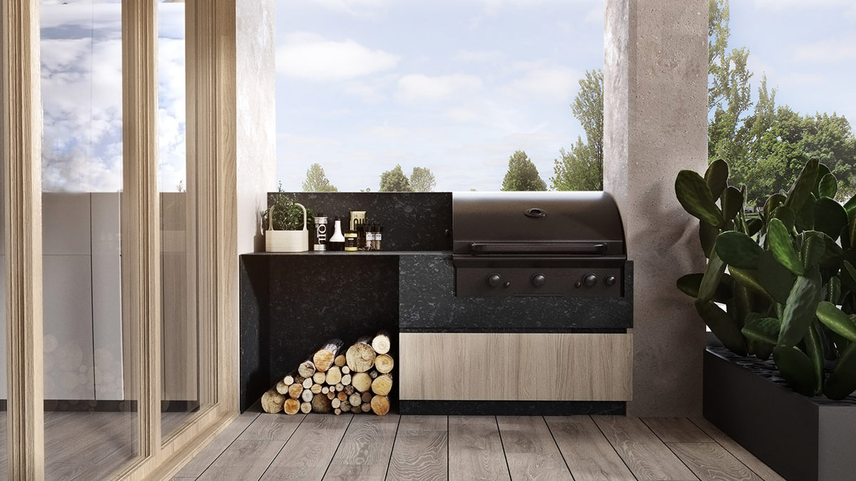 h&igrave;nh ảnh cận cảnh bếp nướng b&ecirc;n ngo&agrave;i nh&agrave;