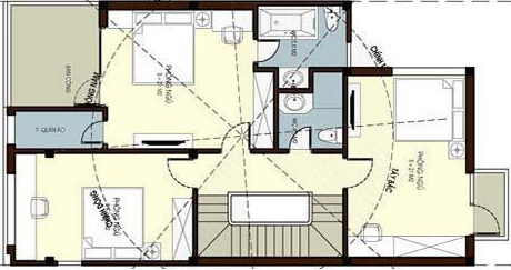 Mặt bằng tầng 2 nhà ống Mặt bằng tầng 2 nhà ống