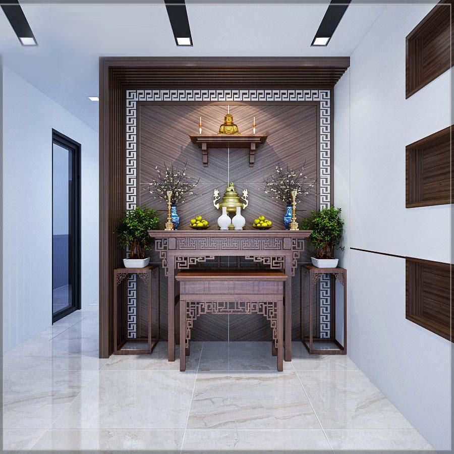 Thiết kế phòng thờ gọn gàng, trang nghiêm. Thiết kế phòng thờ gọn gàng, trang nghiêm.