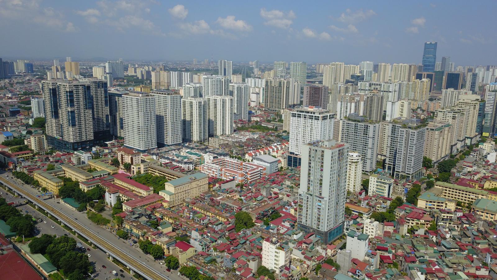 một góc TP. Hà Nội nhìn từ trên cao