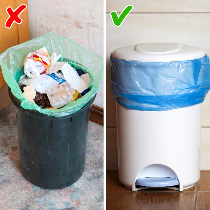 Th&ugrave;ng r&aacute;c trong nh&agrave; n&ecirc;n c&oacute; nắp đậy để ngăn m&ugrave;i