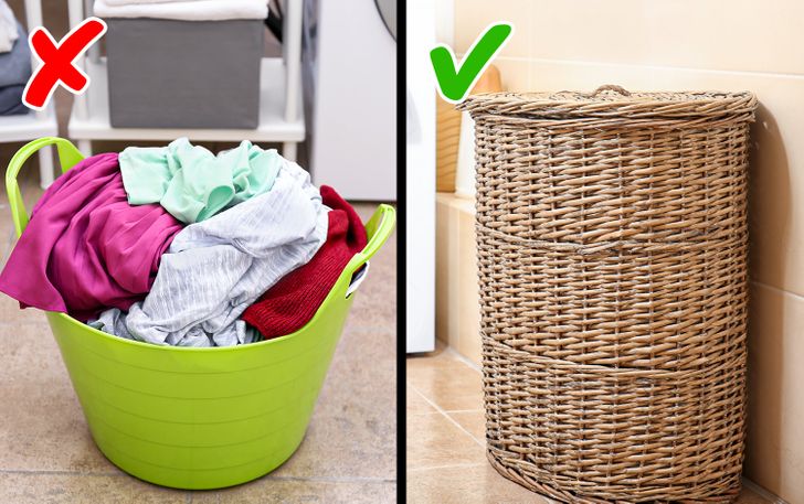 N&ecirc;n chọn loại giỏ k&iacute;n, c&oacute; nắp đậy để đựng quần &aacute;o cần giặt