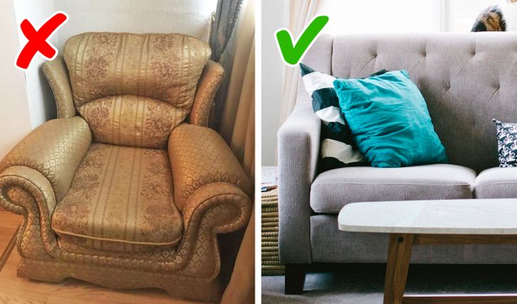 ghế b&agrave;nh qu&aacute; khổ kh&ocirc;ng ph&ugrave; hợp với diện t&iacute;ch ph&ograve;ng