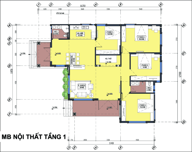 h&igrave;nh ảnh bản vẽ thiết kế mặt bằng bố tr&iacute; nội thất biệt thự hiện đại