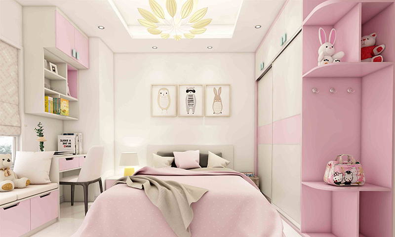 Được trang tr&iacute; với gam m&agrave;u hồng "kinh điển" nhưng ph&ograve;ng ngủ b&eacute; g&aacute;i kh&ocirc;ng hề tạo cảm gi&aacute;c sến s&uacute;a, thay v&agrave;o đ&oacute; l&agrave; sự thanh lịch, nh&atilde; nhặn.