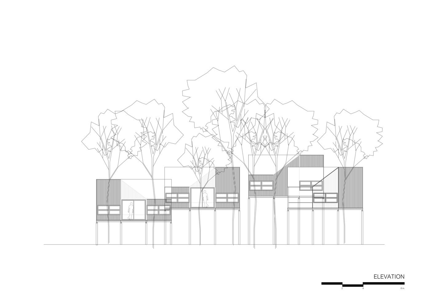Bản vẽ mặt cắt ng&ocirc;i nh&agrave; độc đ&aacute;o