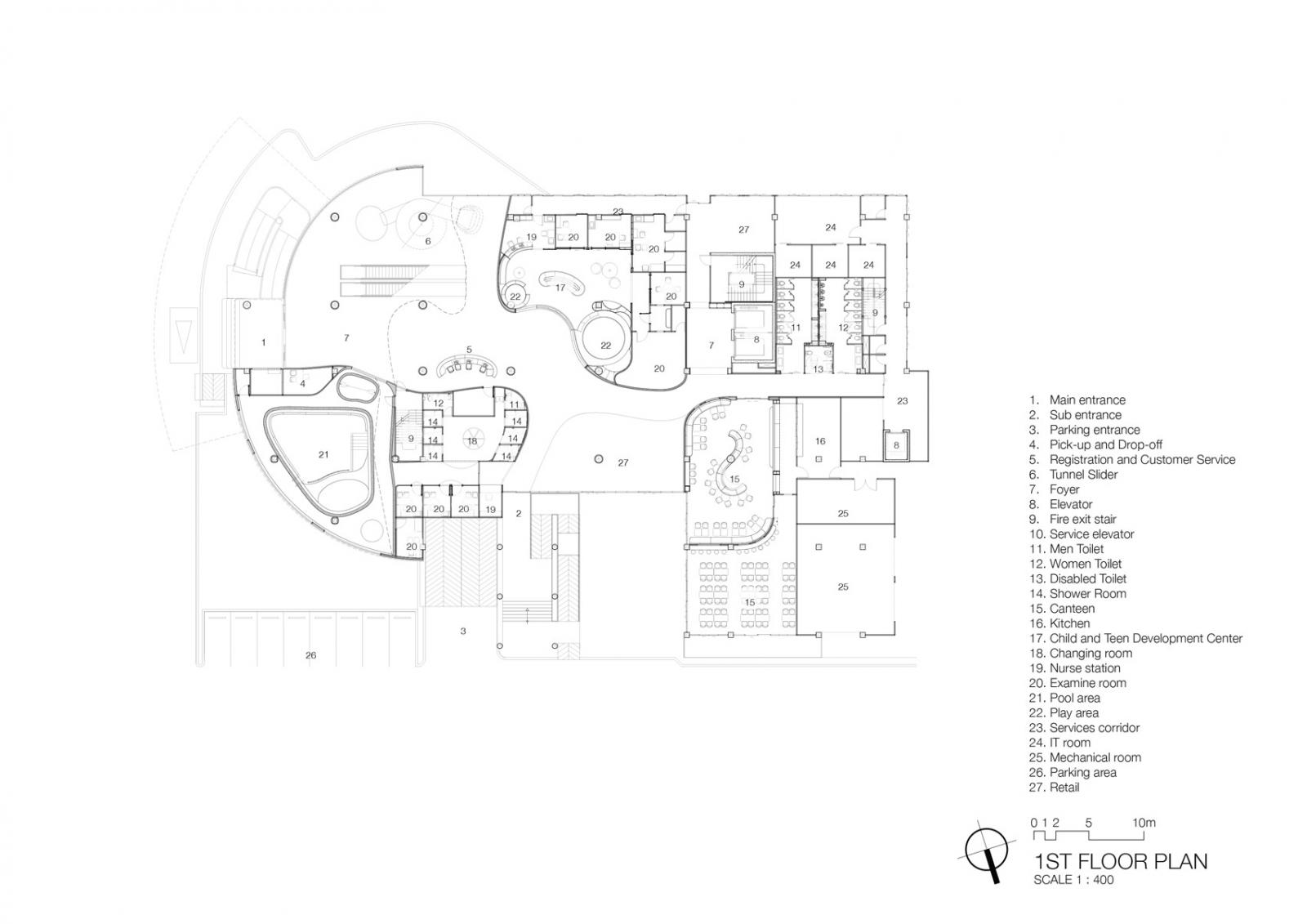 Mặt bằng tầng 1 bệnh viện nhi