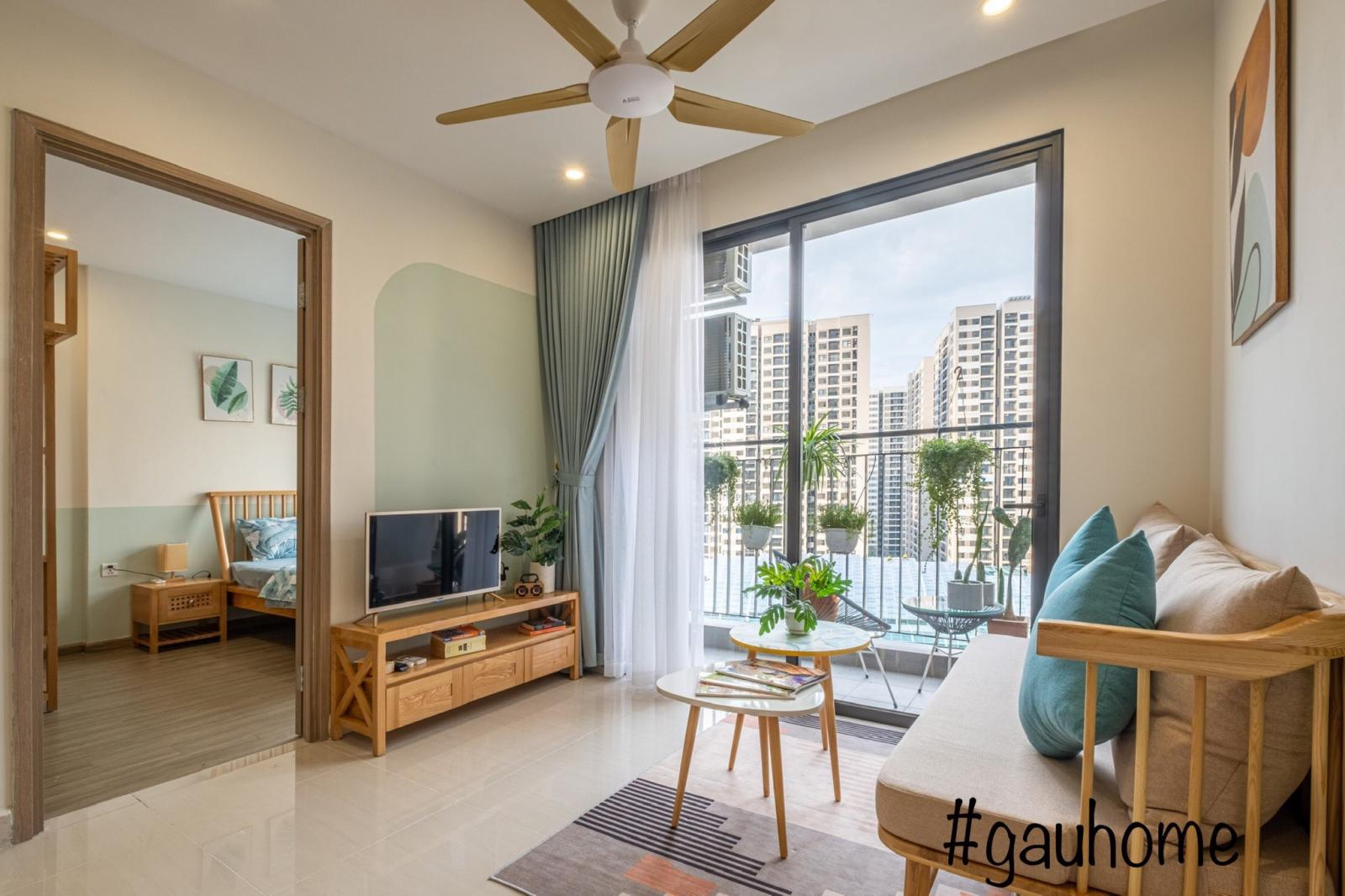 Ph&ograve;ng kh&aacute;ch căn hộ 43m2