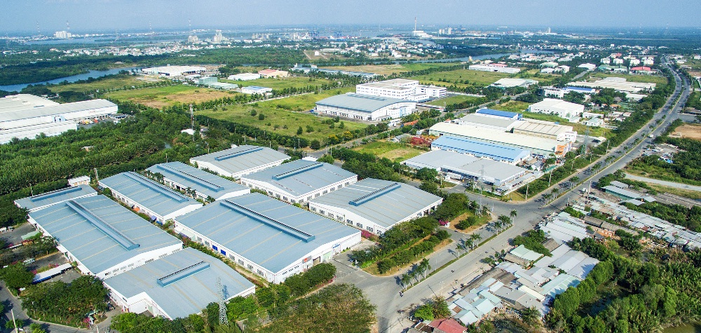 hình ảnh một khu công nghiệp nhìn từ trên cao