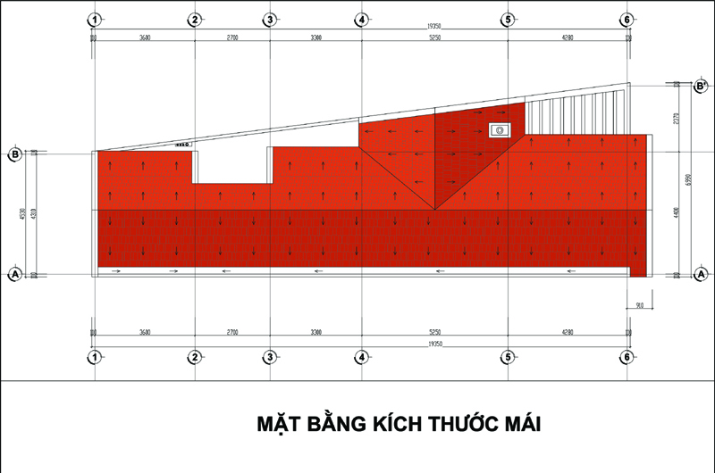 Mặt bằng mái nhà ống