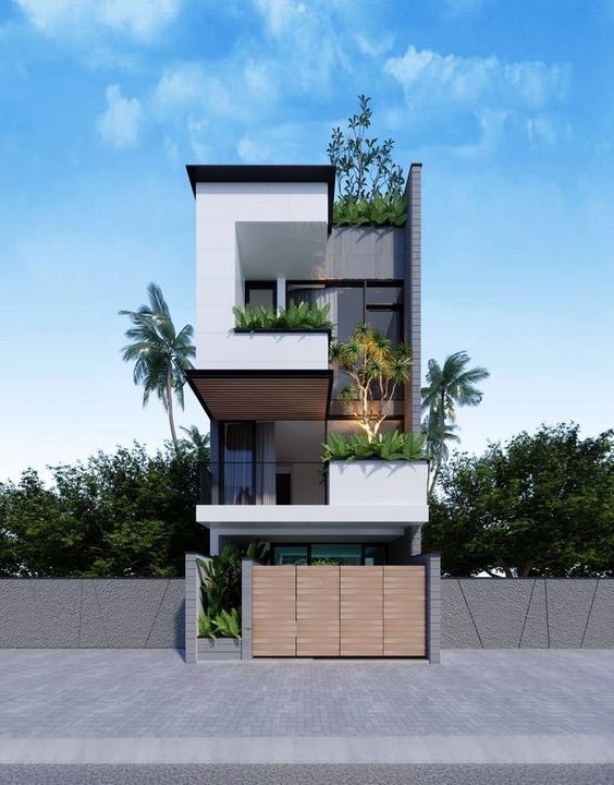 H&igrave;nh ảnh thực tế mẫu thiết kế nh&agrave; ống lệch tầng 4x15m