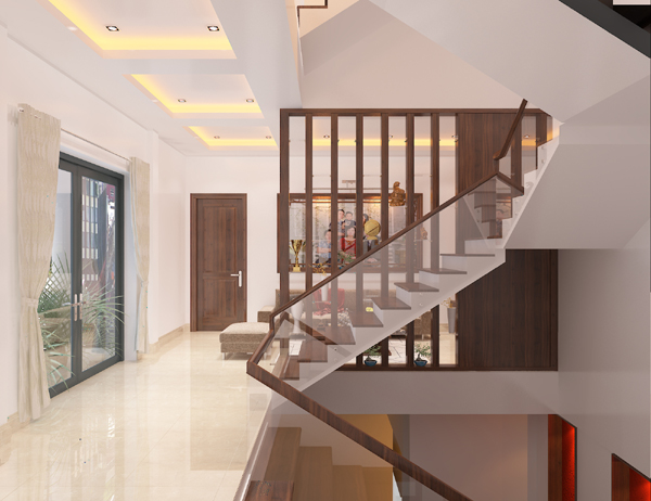Lan can cầu thang bằng k&iacute;nh cường lực trong suốt, vừa đảm bảo an to&agrave;n, vừa cho ph&eacute;p &aacute;nh s&aacute;ng dễ d&agrave;ng xuy&ecirc;n qua.