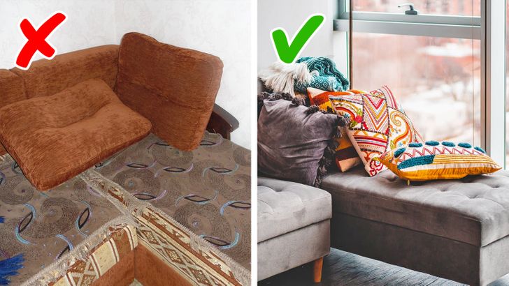 Vỏ bọc gối sofa cùng chất liệu với ghế sofa