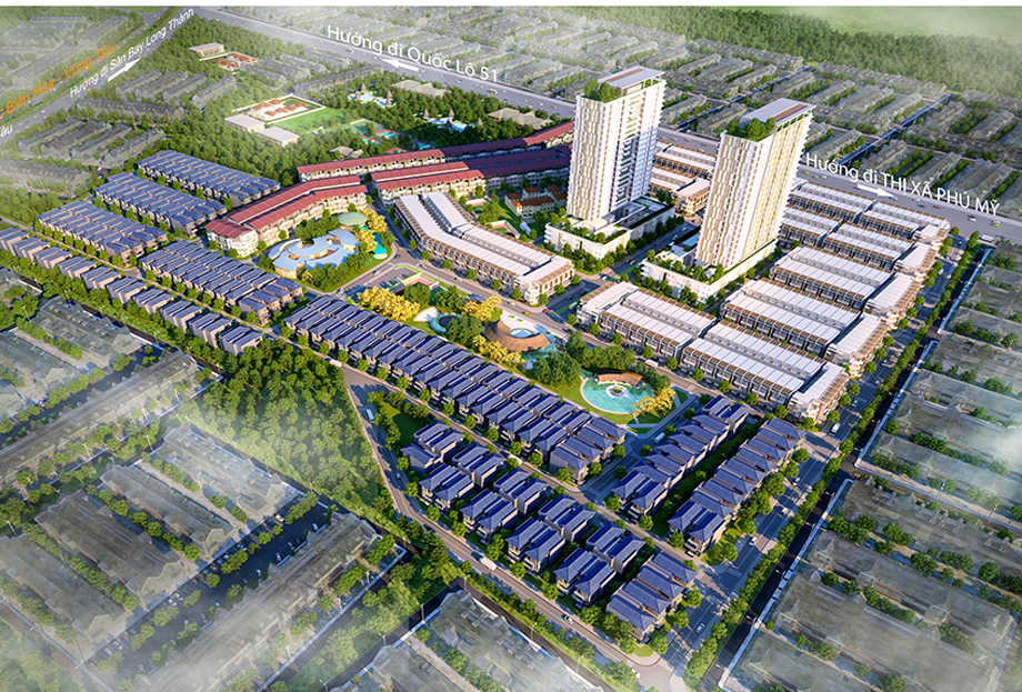 phối cảnh tổng thể một dự án nhà ở tại Bà Rịa - Vũng Tàu