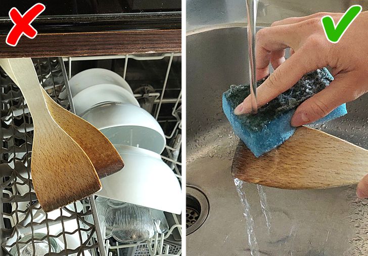 không cho đồ gỗ vào máy rửa bát