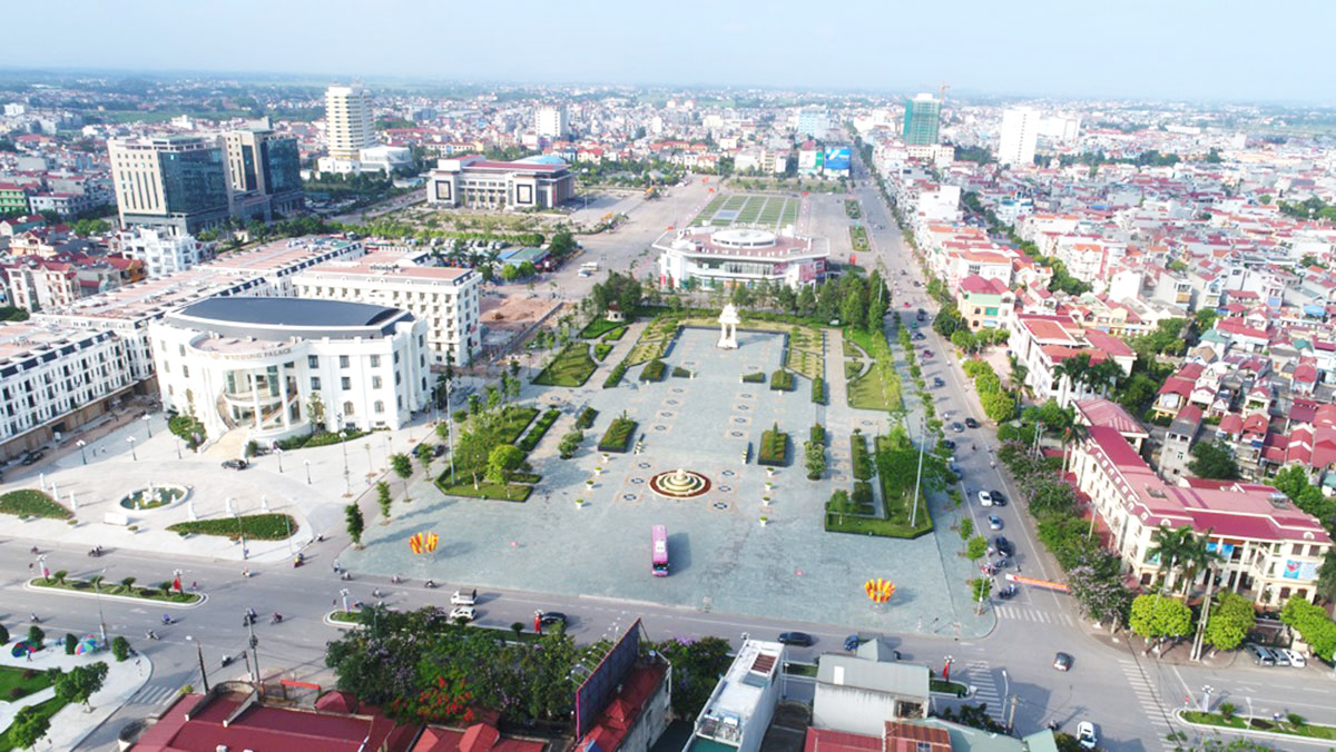 hình ảnh một góc TP. Bắc Giang nhìn từ trên cao