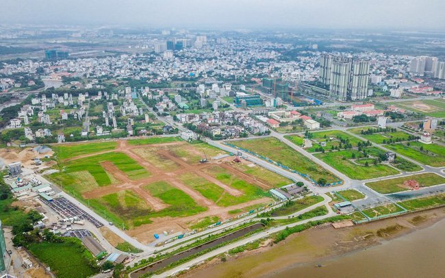 hình ảnh một khu đất trống đã thu hồi, bồi thường đất nhìn từ trên cao