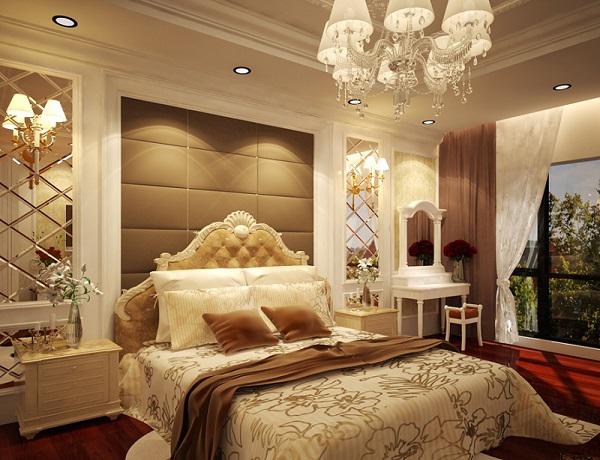 Ph&ograve;ng ngủ master mang đậm phong c&aacute;ch cổ điển, mang đến cho gia chủ kh&ocirc;ng gian thư gi&atilde;n thoải m&aacute;i sau một ng&agrave;y l&agrave;m việc vất vả.