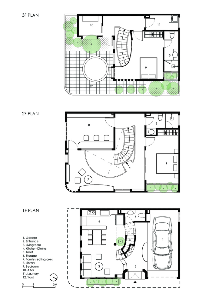 Mặt bằng thiết kế nh&agrave; phố 3 tầng