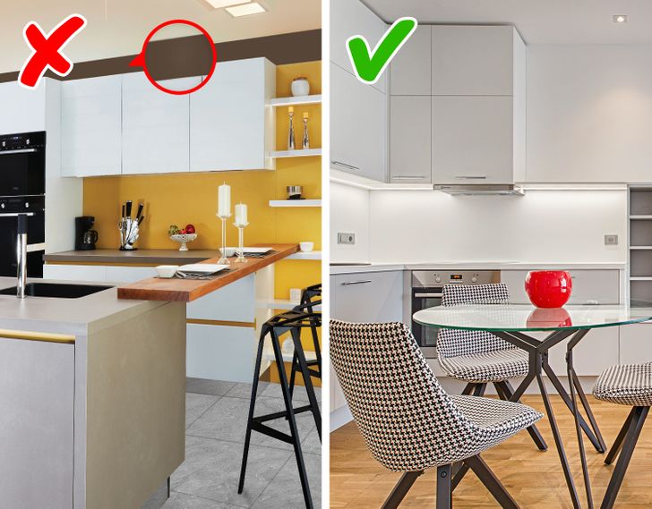 Tủ bếp cao kịch trần vừa cung cấp không gian lưu trữ lớn, vừa mang đến vẻ đẹp hiện đại.