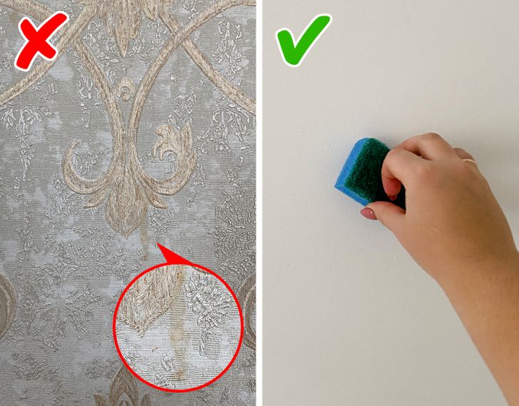 Nên chọn giấy dán tường có thể "giặt" được.