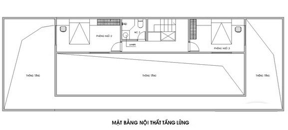 Mặt bằng thiết kế tầng lửng nh&agrave; vườn m&aacute;i Th&aacute;i