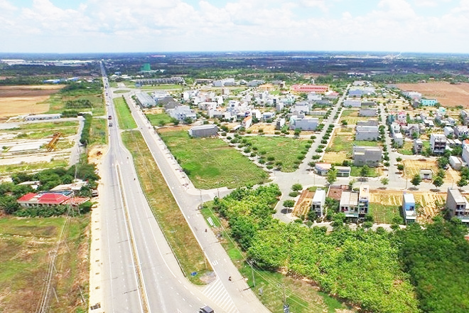 h&igrave;nh ảnh một khu đất x&acirc;y dựng khu d&acirc;n cư tại huyện Long Th&agrave;nh nh&igrave;n từ tr&ecirc;n cao