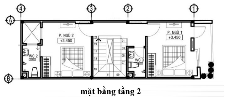 Mặt bằng bố tr&iacute; nội thất tầng 2