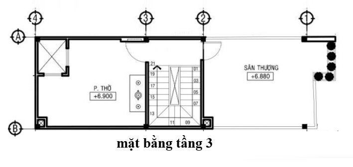 Mặt bằng bố tr&iacute; nội thất tầng 3 