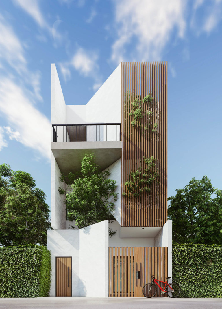 Mặt tiền nhà phố 2 tầng mái xéo Mặt tiền nhà phố 2 tầng mái xéo