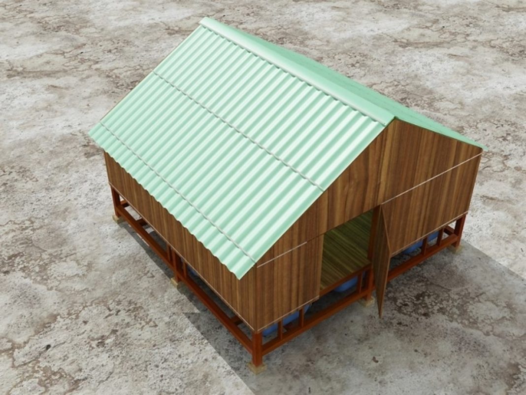 hình ảnh mô hình 3D nhà phao chống ngập lụt