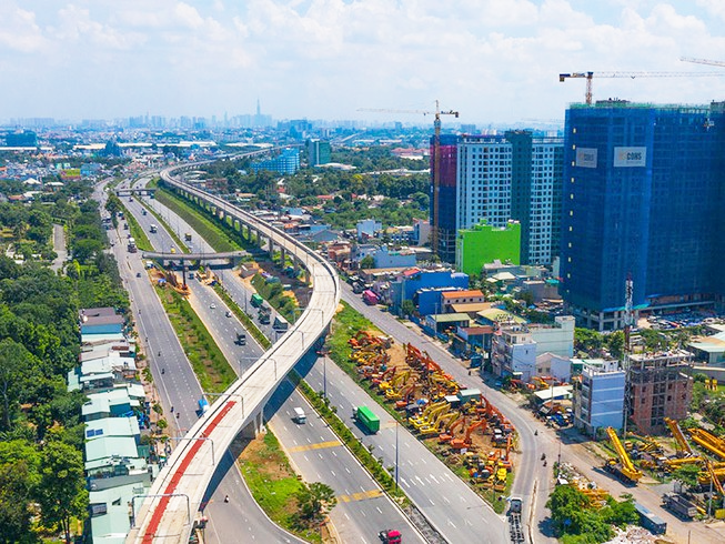 hình ảnh một góc TP.HCM nhìn từ trên cao