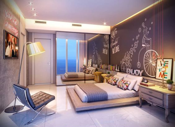 Ph&ograve;ng ngủ con trai tuổi teen với t&ocirc;ng m&agrave;u trung t&iacute;nh thanh lịch v&agrave; tủ quần &aacute;o cửa gương gi&uacute;p "ăn gian" diện t&iacute;ch ph&ograve;ng.