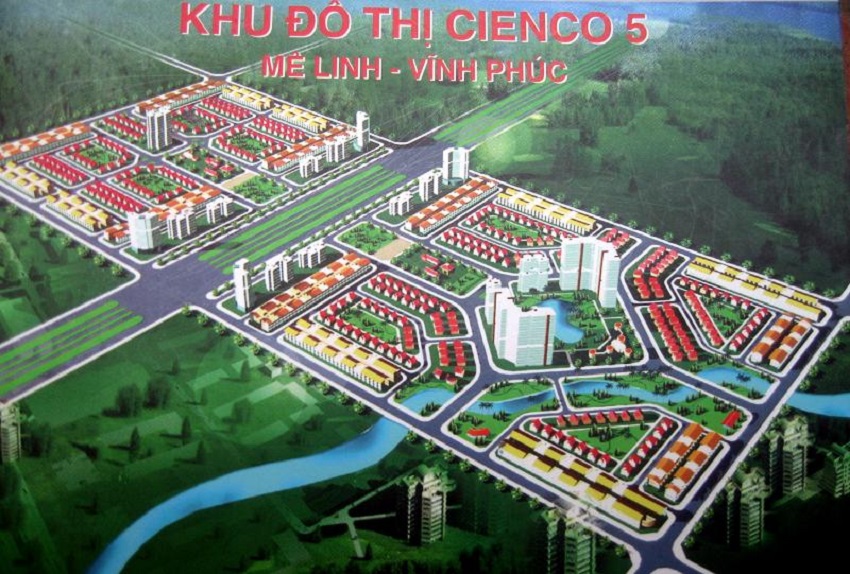 phối cảnh dự án khu đô thị gồm nhiều khu nhà ở, nhiều cây xanh bao quanh