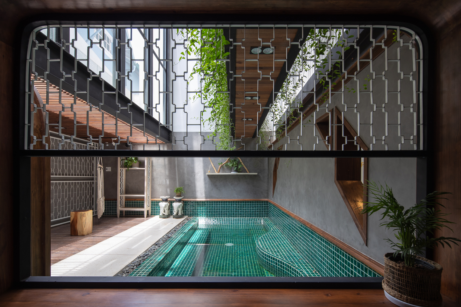 khu bể bơi nhỏ trong homestay