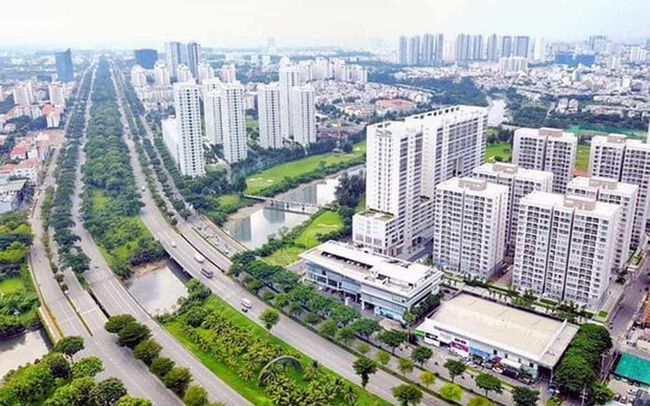 hình ảnh một góc TP. Hà Nội nhìn từ trên cao với nhiều tòa nhà cao tầng, cây xanh, đường sá