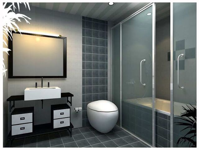 h&igrave;nh ảnh ph&ograve;ng vệ sinh trong nh&agrave; phố 2 tầng với bồn tắm v&aacute;ch k&iacute;nh, tường ốp gạch m&agrave;u xanh than, tủ kệ ngăn k&eacute;o ở ph&iacute;a ngo&agrave;i