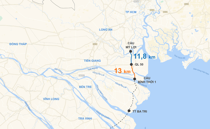 tuyến đường ven biển thể hiện  tr&ecirc;n bản đồ