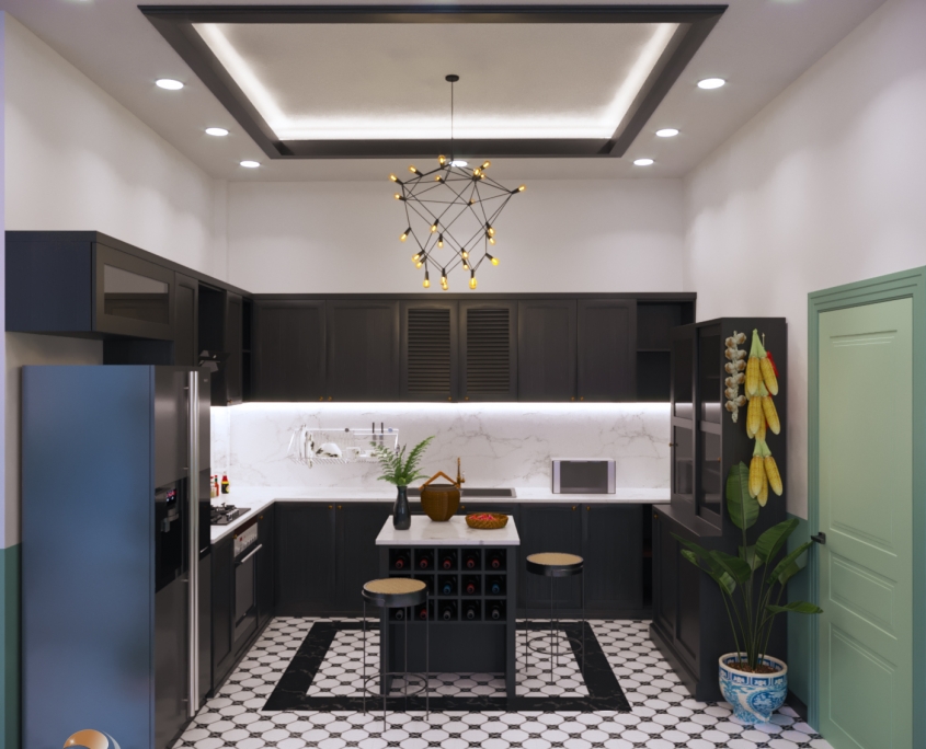Thiết kế bếp phong c&aacute;ch Đ&ocirc;ng Dương