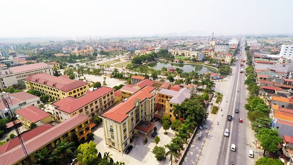 hình ảnh một góc huyện Quế Võ, tỉnh Bắc Ninh nhìn từ trên cao